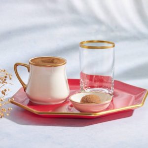 ست قهوه خوری امسان مدل Mila قرمز