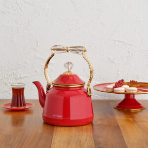 کتری تک امسان مدل Troy Vintage لعابی قرمز