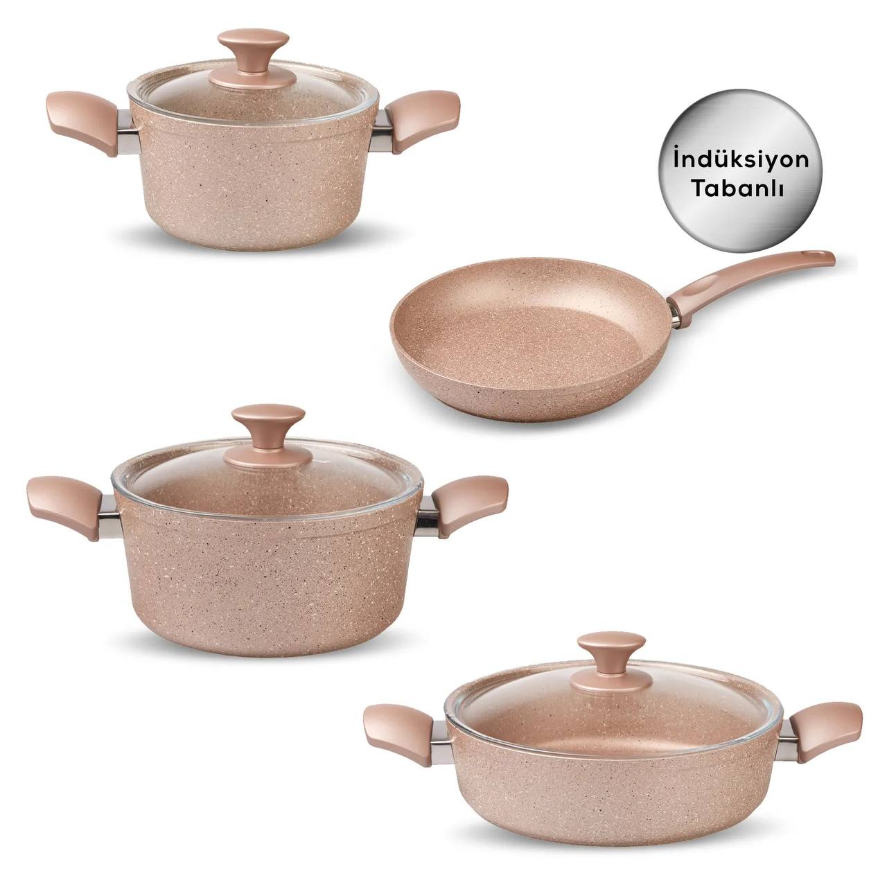 KARACA Biogranit Grey V1 7 Pieces Cookware Set