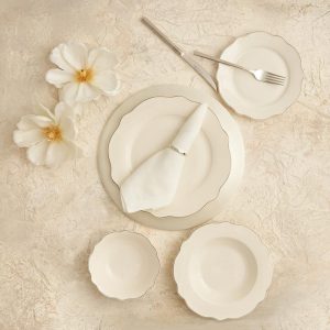 ست ظروف غذاخوری کاراجا 6 نفره مدل Almond Platin