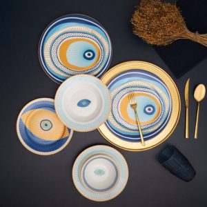 ست ظروف غذاخوری کاراجا 6 نفره مدل Blue Eye