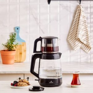 چاییساز برقی کاراجا مدل Glass Tea XL دسته آبی
